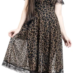 "Leopard Midi Dress" Mittellanges Kleid Braun/schwarz Von Jawbreaker -Angebote Weib Zauber Store 539037wa