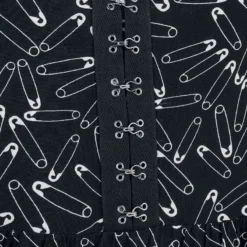"Safety Pin Dress" Langes Kleid Schwarz/weiß Von Hell Bunny -Angebote Weib Zauber Store 539301d
