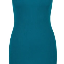 "Ladies Off Shoulder Rib Dress" Kurzes Kleid Grün Von Urban Classics