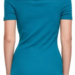 "Ladies Off Shoulder Rib Dress" Kurzes Kleid Grün Von Urban Classics -Angebote Weib Zauber Store 539985wb