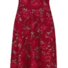 "V Neck Flared Dress" Langes Kleid Rot Von Voodoo Vixen -Angebote Weib Zauber Store 541527a