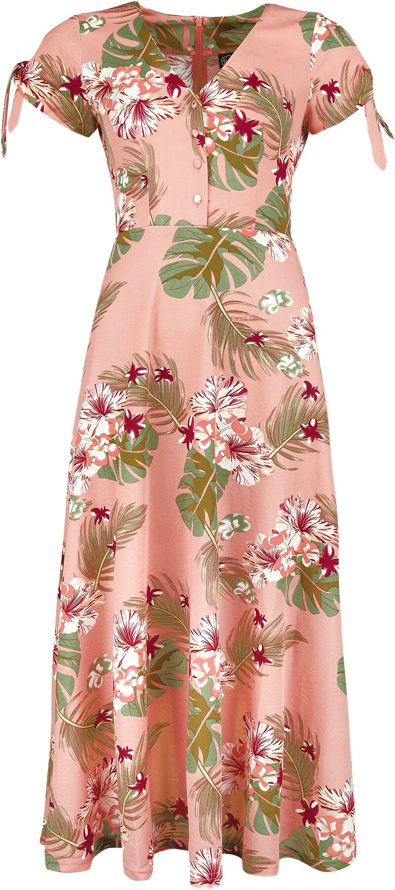 "V Neck Flared Dress" Langes Kleid Multicolor Von Voodoo Vixen 3 "V Neck Flared Dress" Langes Kleid Multicolor Von Voodoo Vixen