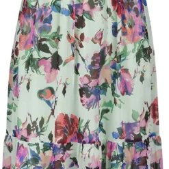 "Floral Print Tie Neck Maxi Dress" Langes Kleid Multicolor Von QED London