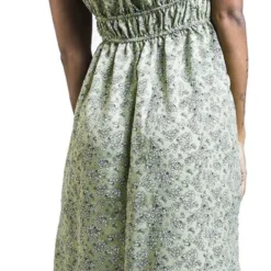 "Floral Print Square Neck Double Shirred Midi Dress" Mittellanges Kleid Multicolor Von QED London -Angebote Weib Zauber Store 541606wb