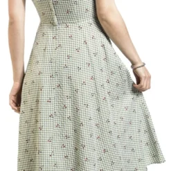 "Day Of Love Cherry Dress" Mittellanges Kleid Grün/weiß Von Banned Retro -Angebote Weib Zauber Store 541617wb