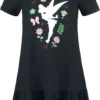 "Flower" Langes Kleid Schwarz Von Tinker Bell -Angebote Weib Zauber Store 545057a