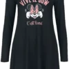 "Vive Le Bow" Mittellanges Kleid Schwarz Von Mickey Mouse -Angebote Weib Zauber Store 546273a
